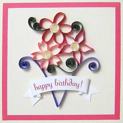 Happy Birthday Pictures To Color. Quilled Happy Birthday Card
