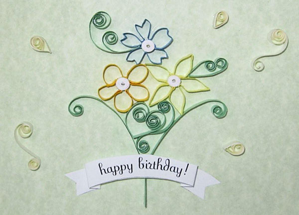 This is my first project of quilling Birthday card for my friends which use 